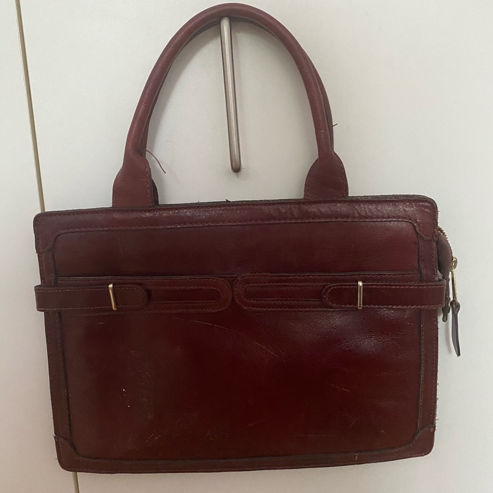 VINTAGE 70s Burgundy Red Handbag